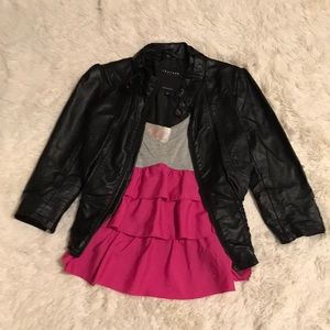 Black Faux Leather Biker Jacket